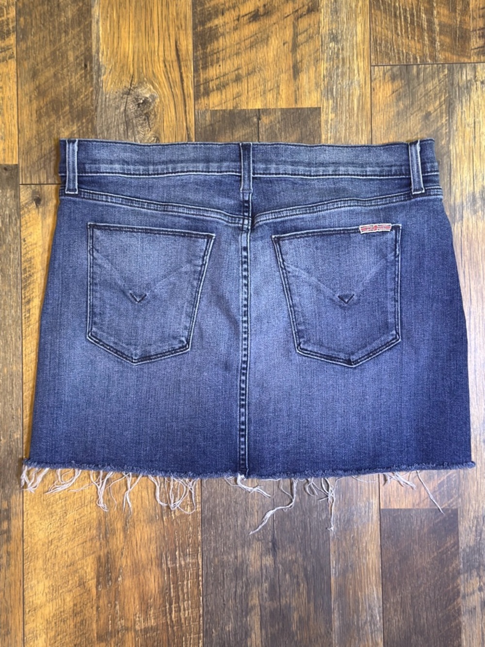 Hudson Denim Mini Skirt Star Embroidery distressed hem size 27 - Picture 7 of 8